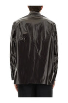 MM6 Maison Margiela Men's Shiny Linen Shirt Brown, view 3