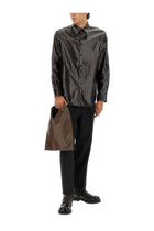 MM6 Maison Margiela Men's Shiny Linen Shirt Brown, view 2