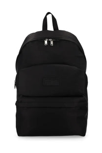 Mm6 maison margiela unisex zaino numeric black black nylon backpack with silver zippers and minimalist design