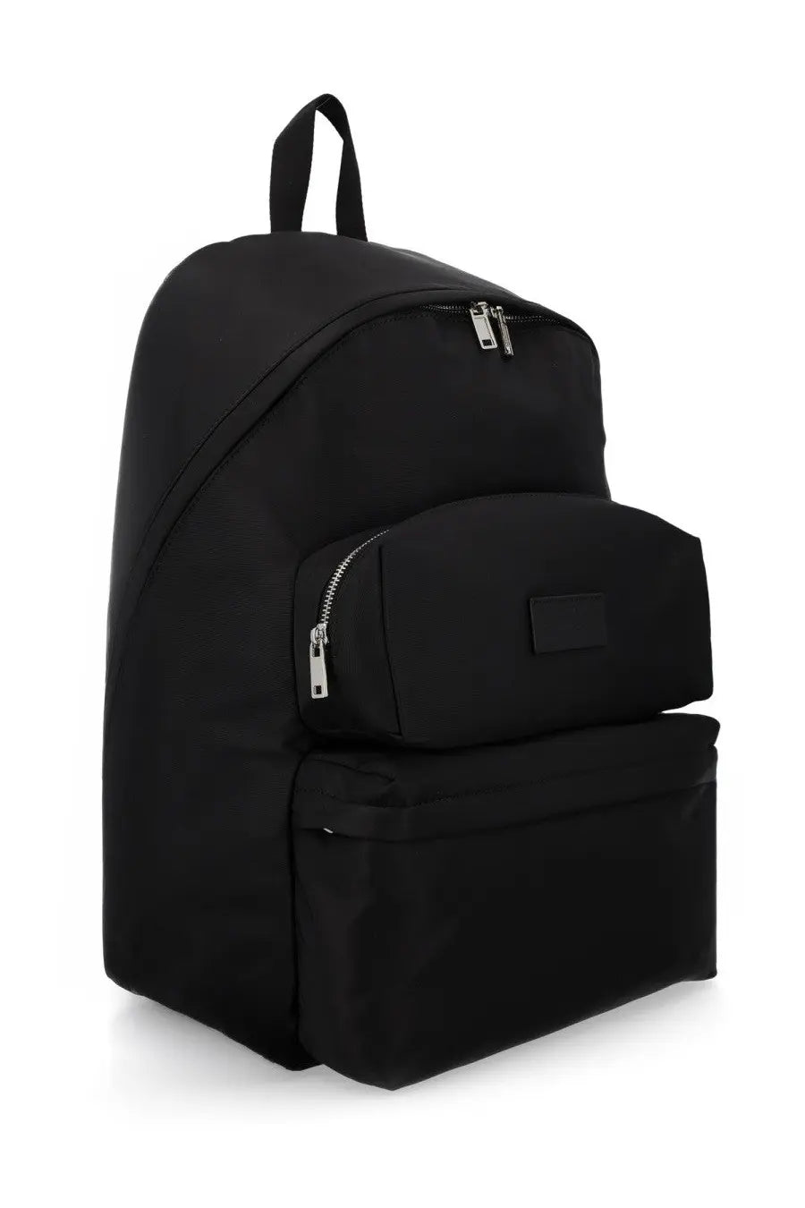 Mm6 Maison Margiela unisex zaino numeric black nylon backpack with silver zippers and a minimalist design