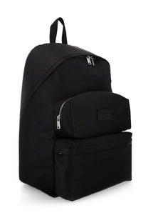 Mm6 Maison Margiela unisex zaino numeric black nylon backpack with silver zippers and a minimalist design