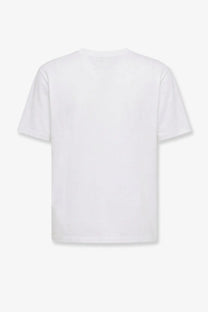 White cotton t-shirt with crew neck and short sleeves from mm6 maison margiela womens cotton shirt white collection