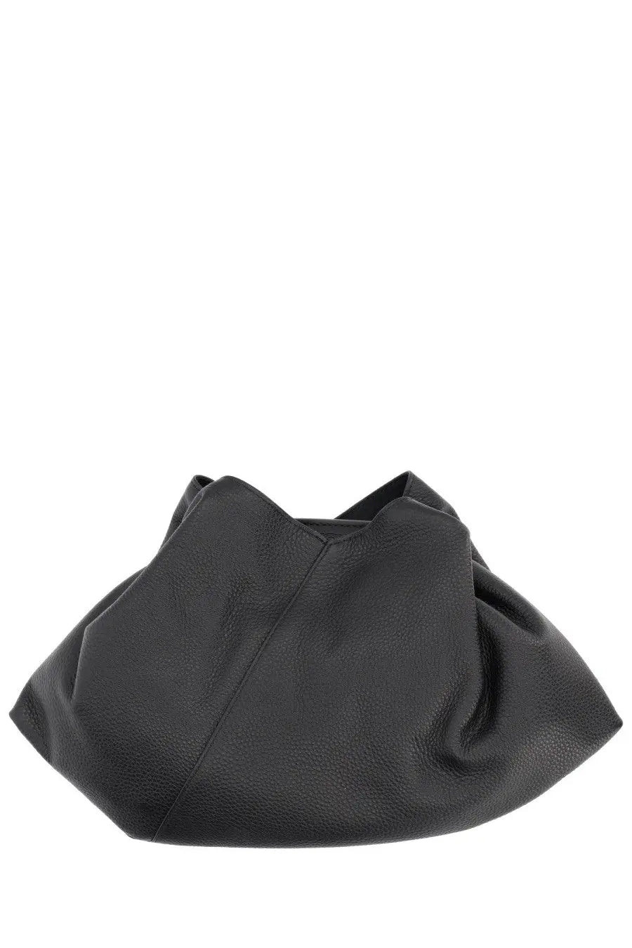 Mm6 maison margiela women’s black Japanese bag clutch in soft draped black pebbled leather with a relaxed silhouette