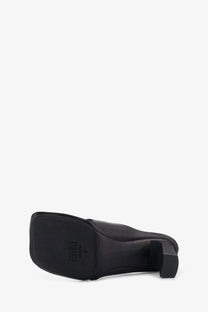 Black leather ankle boot with square heel and minimalist design from mm6 maison margiela womens sandals collection
