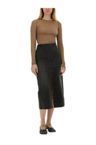 MM6 Maison Margiela Women's Long Denim Skirt Grey, view 2