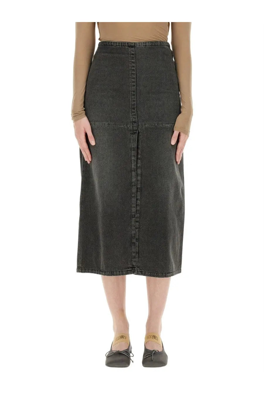 MM6 Maison Margiela Women's Long Denim Skirt Grey