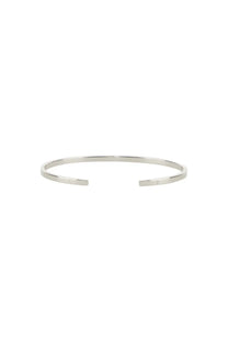 Mm6 maison margiela women’s silver-toned minimalist open cuff bracelet with sleek modern design