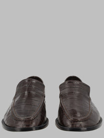 Alysi Women's Mocassino Effetto Coccodrillo Brown