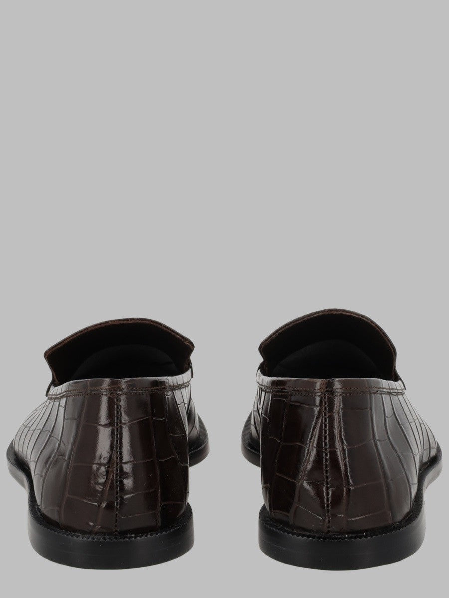 Alysi Women's Mocassino Effetto Coccodrillo Brown
