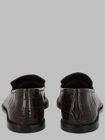 Alysi Women's Mocassino Effetto Coccodrillo Brown