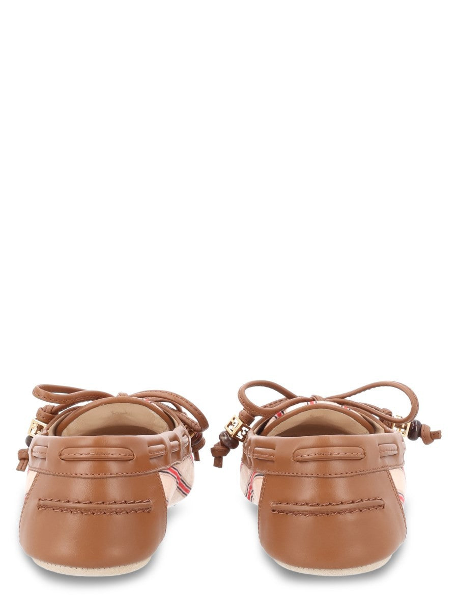 Fendi Women's Mocassino in Canvas FF Pelle Multicolor