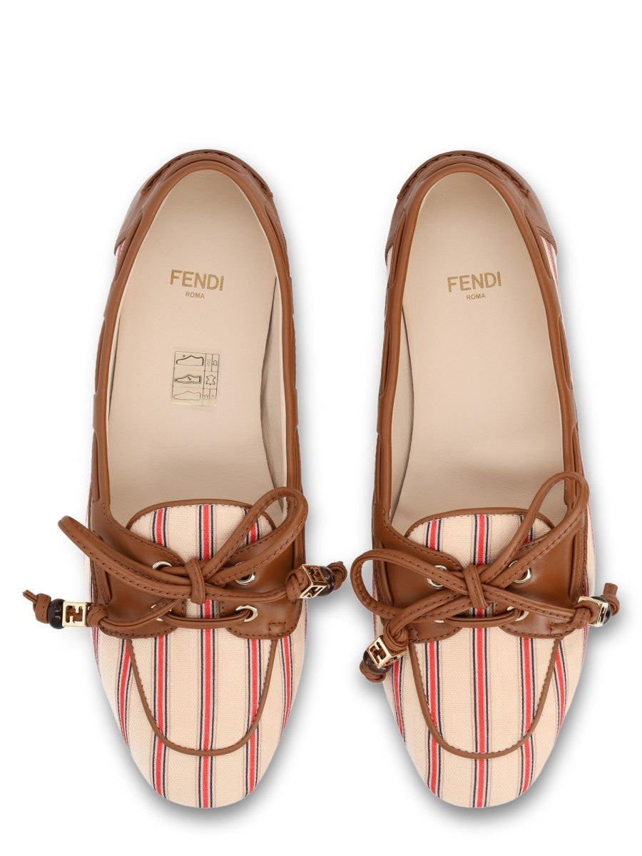 Fendi Women's Mocassino in Canvas FF Pelle Multicolor