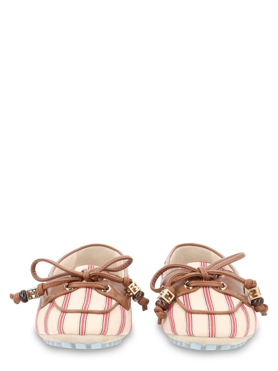 Fendi Women's Mocassino in Canvas FF Pelle Multicolor