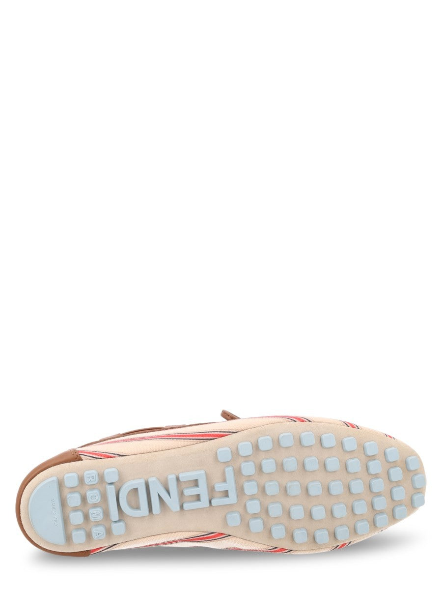 Fendi Women's Mocassino in Canvas FF Pelle Multicolor