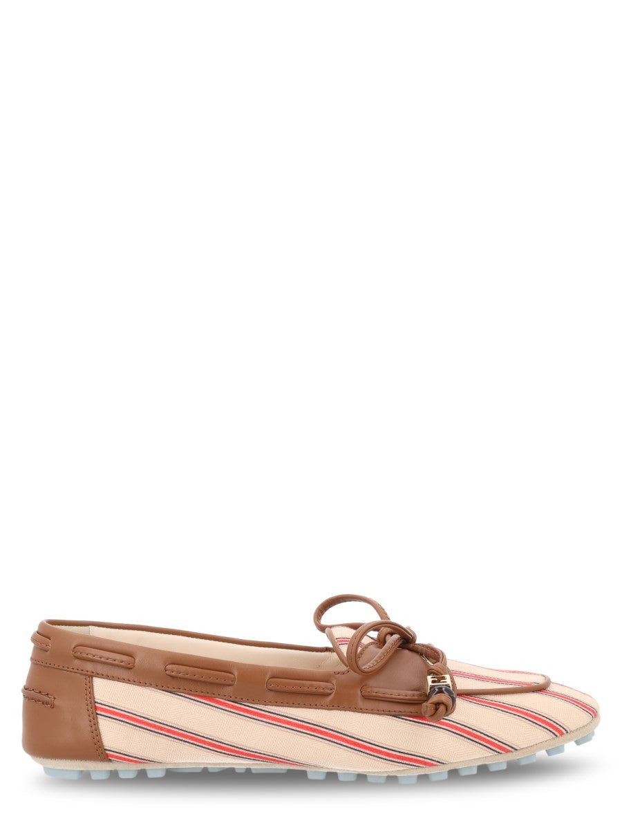 Fendi Women's Mocassino in Canvas FF Pelle Multicolor