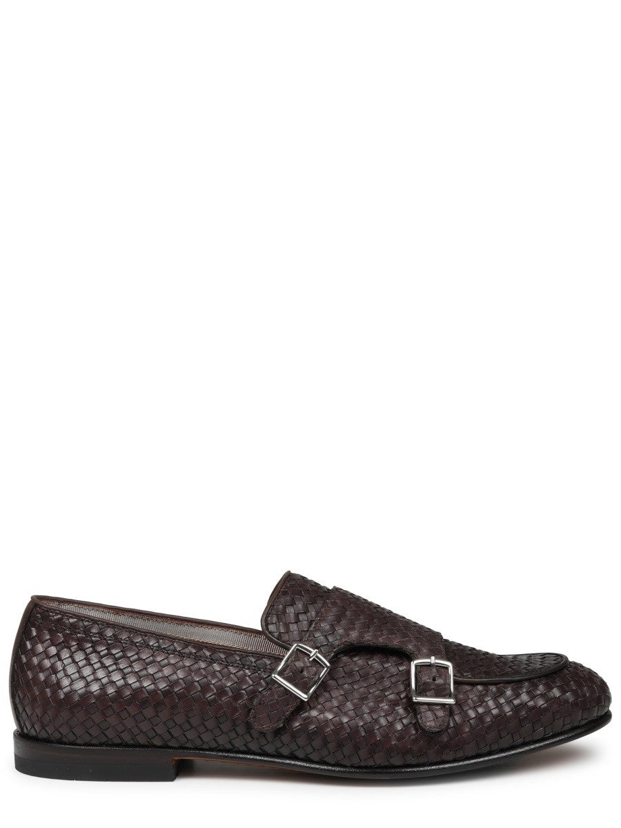 Mille885 Men's Leather Woven Loafers Brown