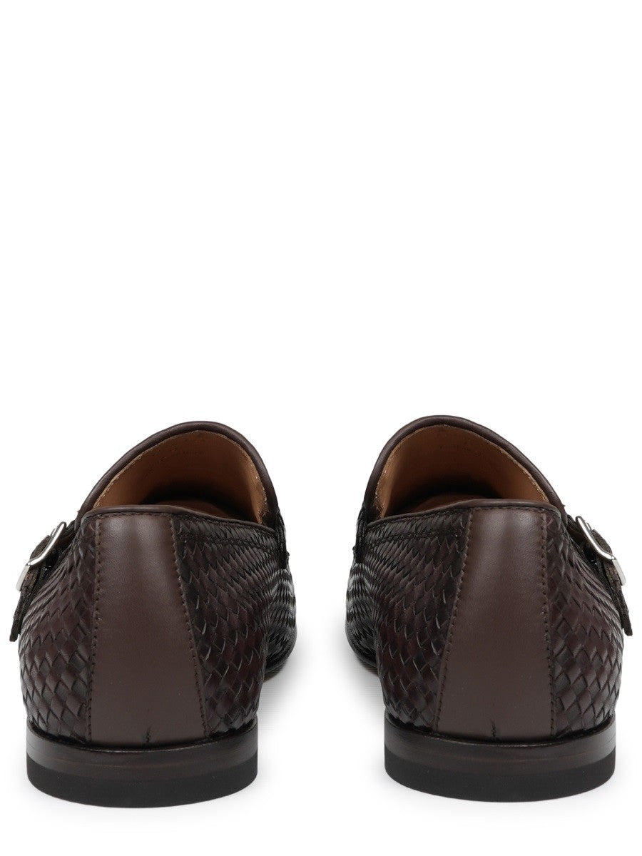 Mille885 Men's Leather Woven Loafers Brown, view 4