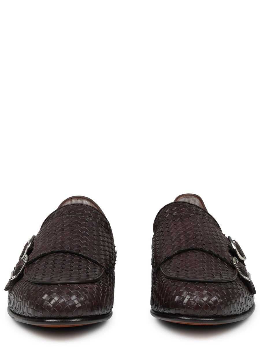 Mille885 Men's Leather Woven Loafers Brown, view 3