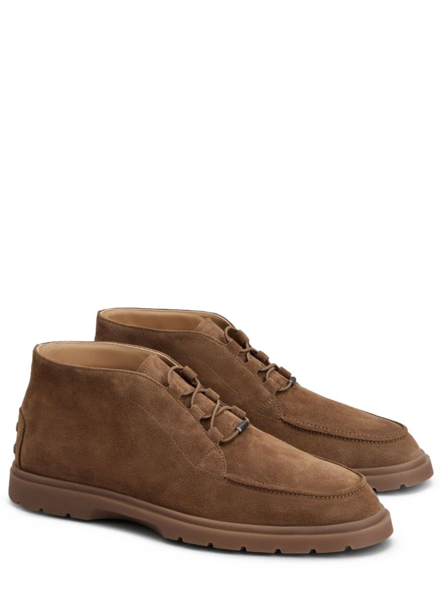 Tod's Men's Polacchino in Pelle Scamosciata Beige