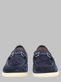 Ferragamo Men's Mocassino Informale Ornamento Gancini Blue