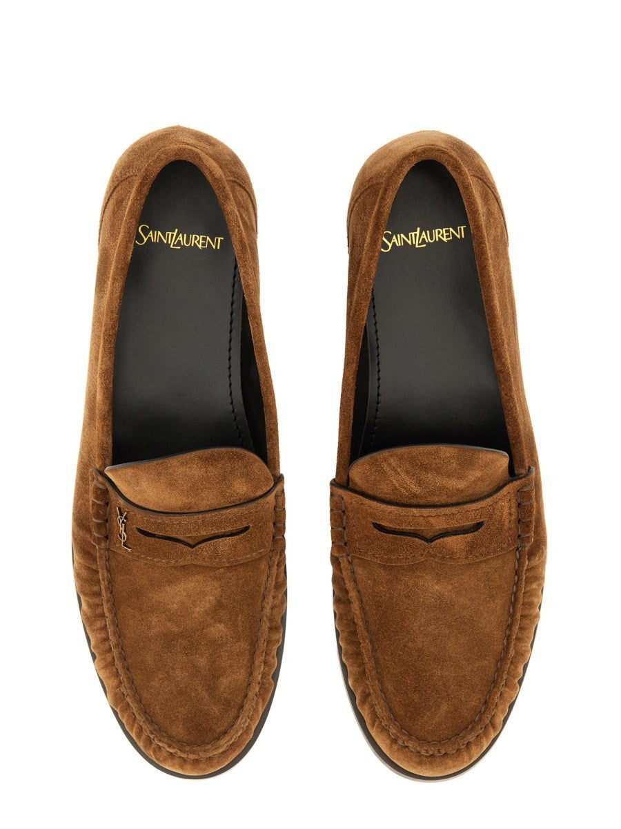 Saint Laurent Men's Laurent Loafers Brown, view 6
