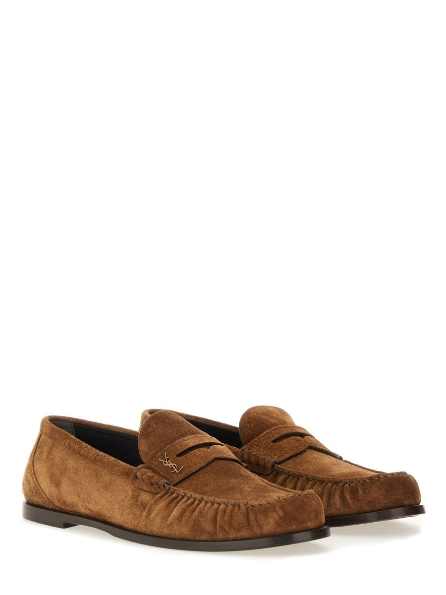 Saint Laurent Men's Laurent Loafers Brown, view 2