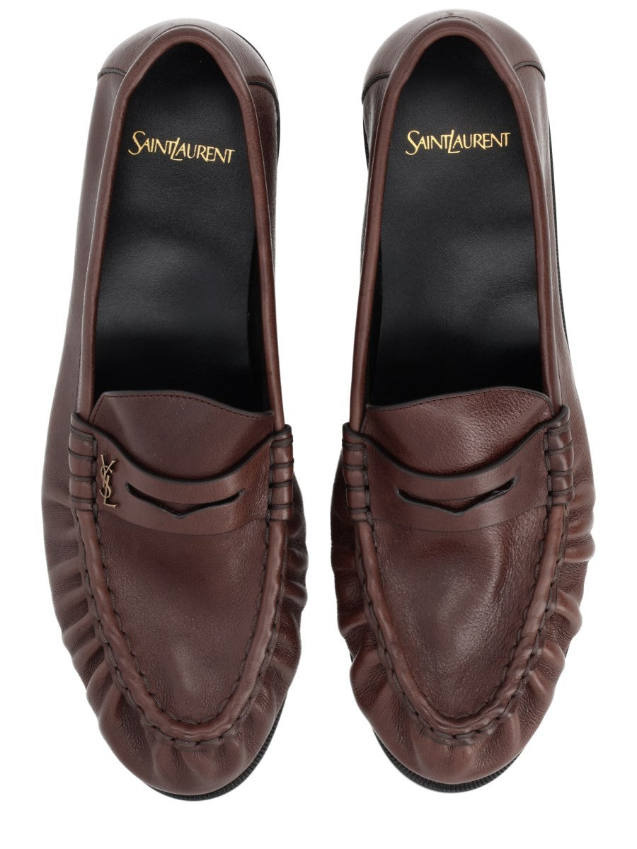 Saint Laurent Men's Mocassino LE Loafer Brown
