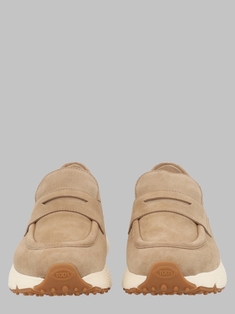 Tod's Women's Mocassino Sportivo in Pelle Scamosciata Beige