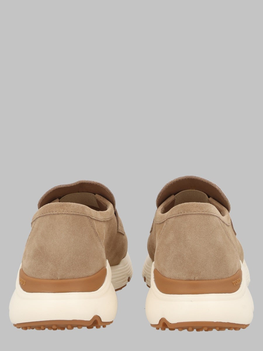 Tod's Women's Mocassino Sportivo in Pelle Scamosciata Beige