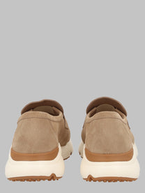 Tod's Women's Mocassino Sportivo in Pelle Scamosciata Beige