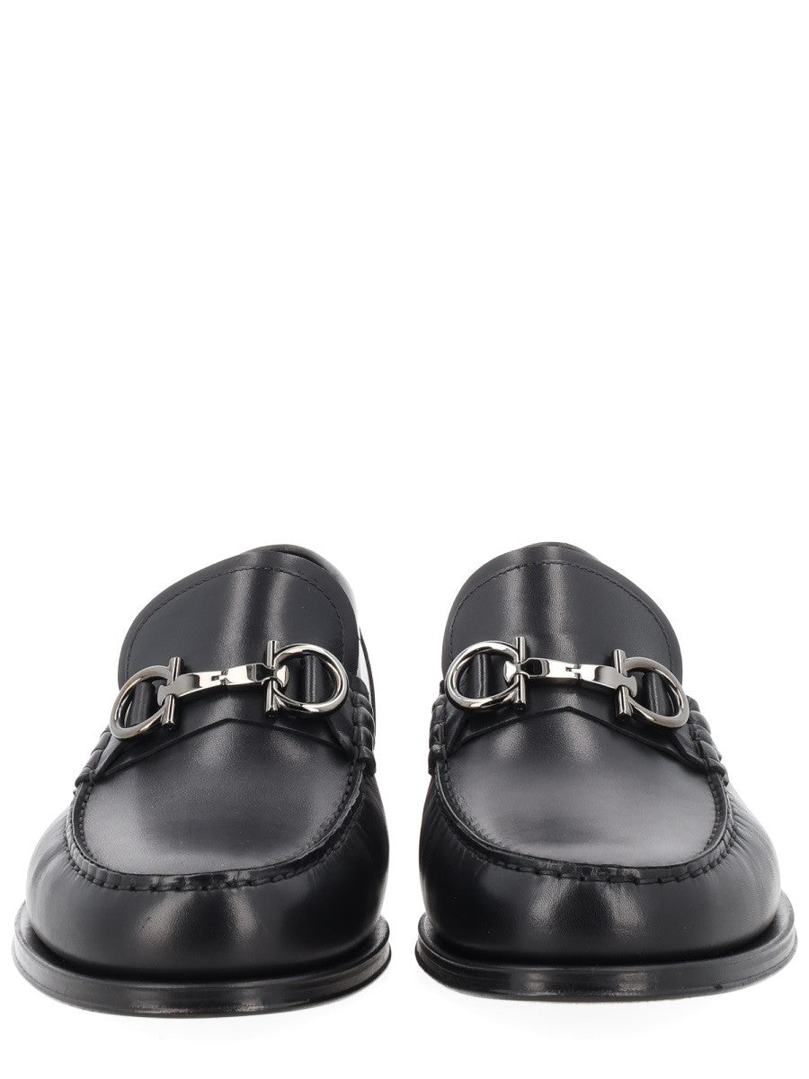 Ferragamo Men's Moccasin Gancini Black