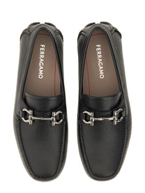 Ferragamo Men's Moccasin Gancini Black