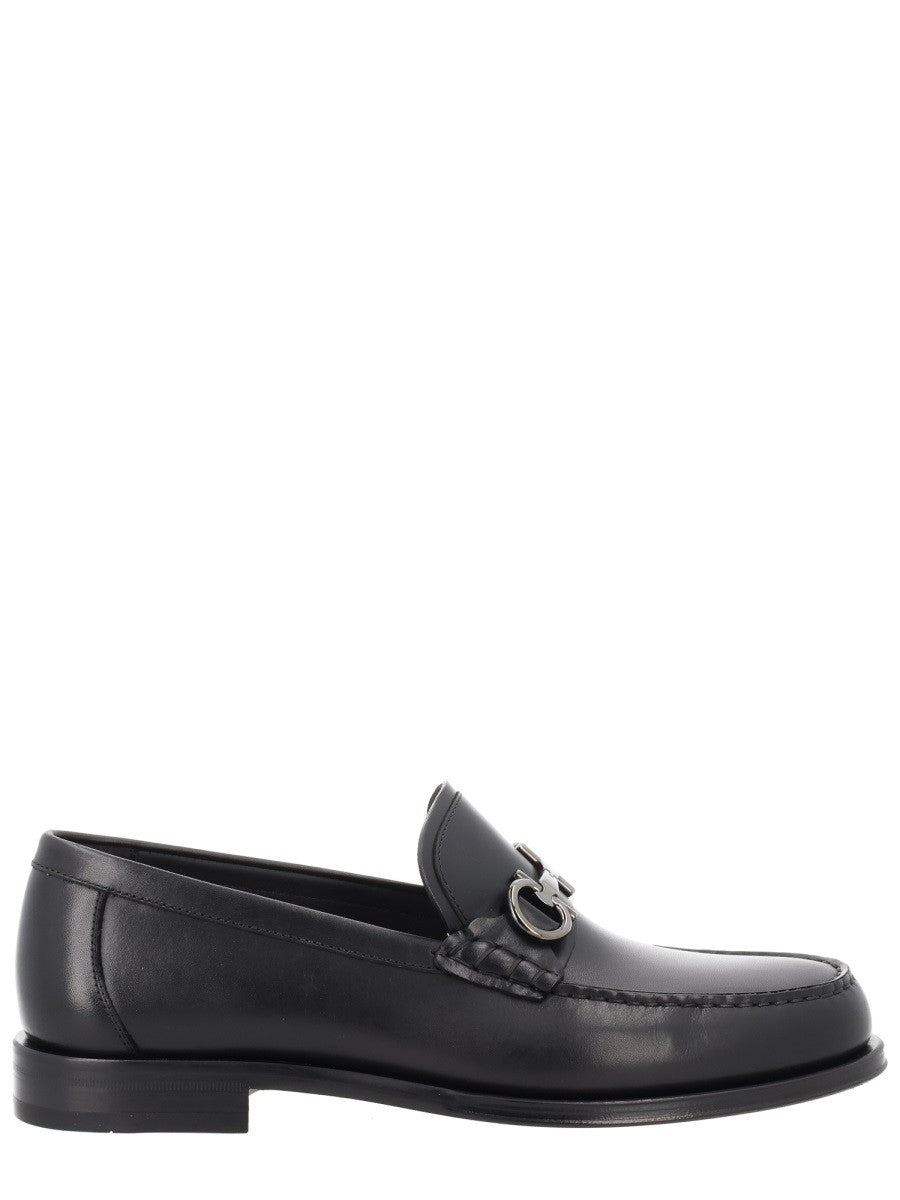 Ferragamo Men's Moccasin Gancini Black