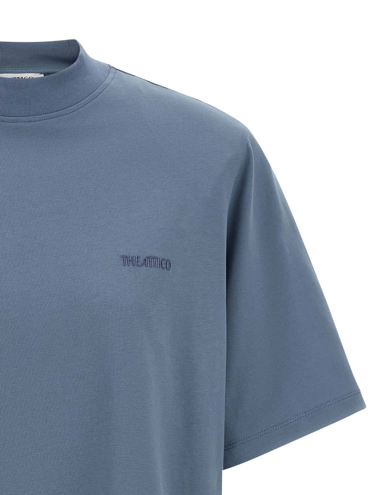 The Attico Mock Neck Shirt Blue