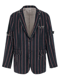 Thom Browne Mogador Striped Blazer Blue
