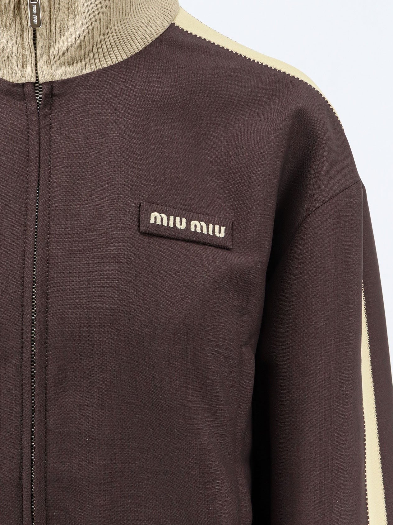 Miu Miu Women's Mohair and Virgin Wool Jacket Brown