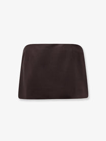 Miu Miu Women's Mohair and Virgin Wool Mini Skirt Brown