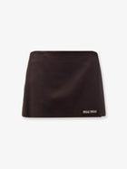Miu Miu Women's Mohair and Virgin Wool Mini Skirt Brown