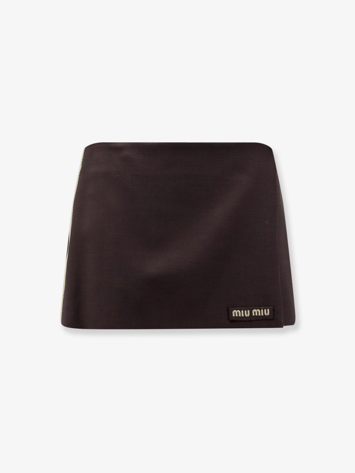 Miu Miu Women's Mohair and Virgin Wool Mini Skirt Brown