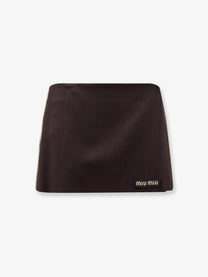 Miu Miu Women's Mohair and Virgin Wool Mini Skirt Brown