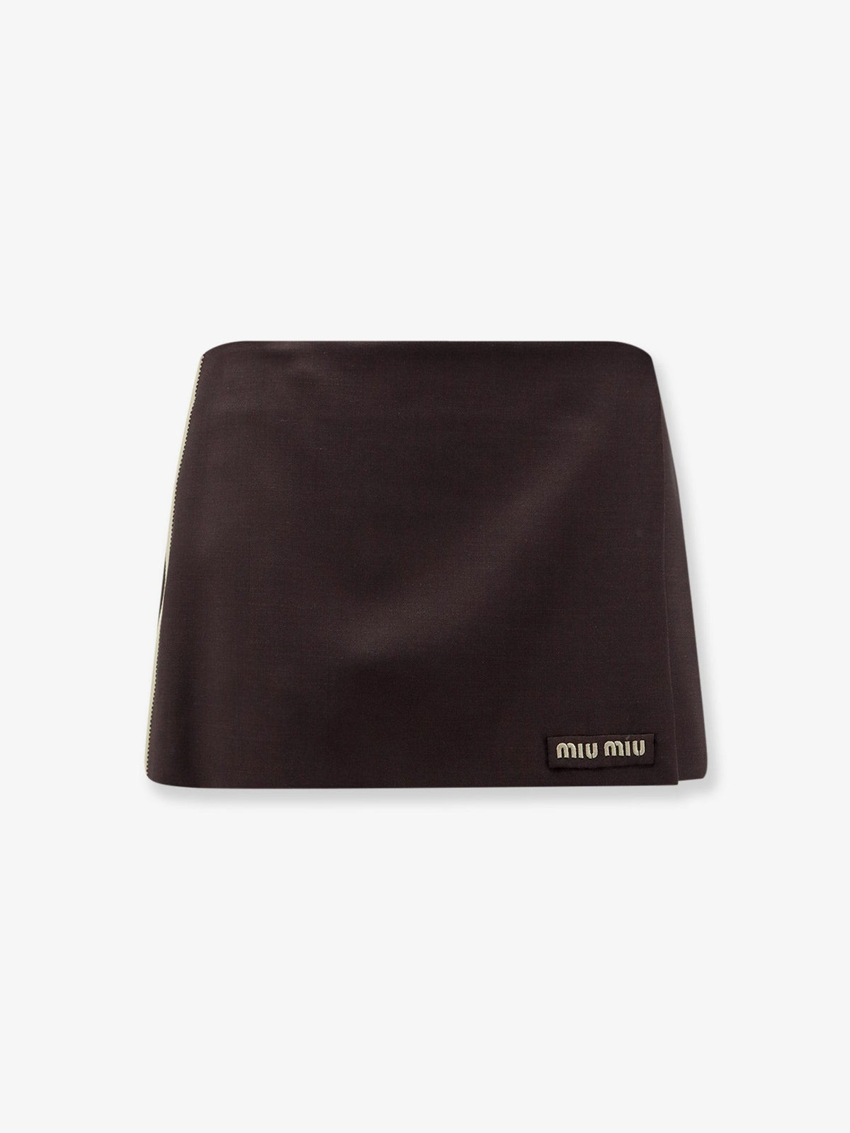 Miu Miu Women's Mohair and Virgin Wool Mini Skirt Brown
