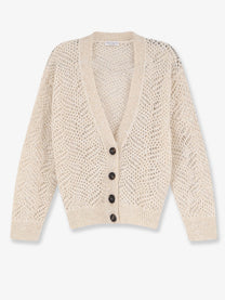 Brunello Cucinelli Women's Mohair Blend Cardigan White