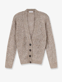 Brunello Cucinelli Women's Mohair Blend Cardigan Brown