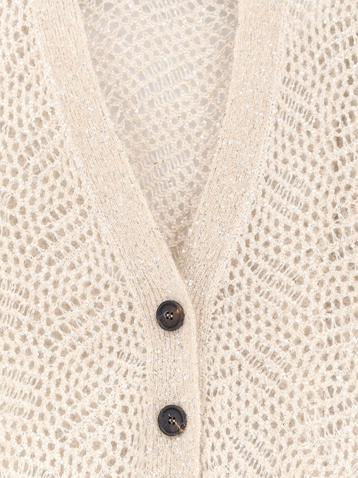 Brunello Cucinelli Women's Mohair Blend Cardigan White, view 3