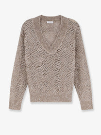 Brunello Cucinelli Women's Mohair Blend Sweater Brown