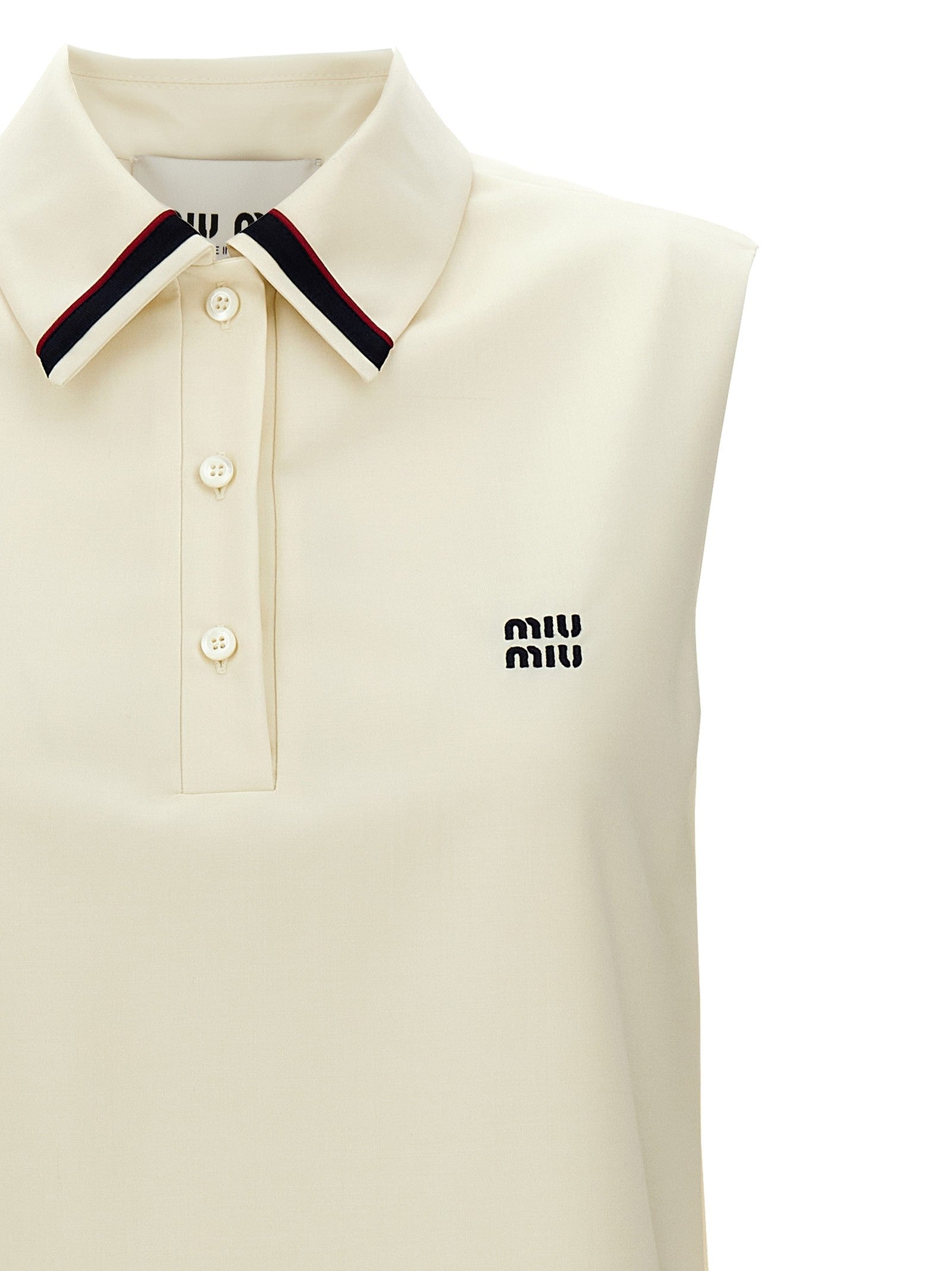 Miu Miu Mohair Canvas Dress White