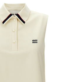 Miu Miu Mohair Canvas Dress White