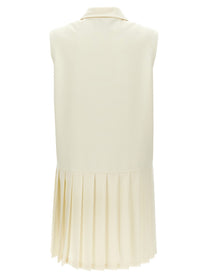 Miu Miu Mohair Canvas Dress White