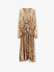 Zimmermann Women's Momentum Burnout Bubble Gown Silk Dress Beige