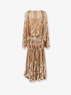 Zimmermann Women's Momentum Burnout Bubble Gown Silk Dress Beige, view 2